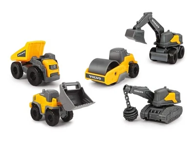 Dickie Toys 203722008 Scania Volvo Micro Workers 5-Piece Toy, Digger, Site, Set  - Image 1 of 4