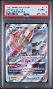 PSA 10 – 2022 Pokémon Brilliant Stars #123 Arceus VSTAR – GEM MINT - Picture 1 of 2