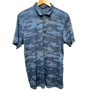 Polo da golf Travis Mathew Beachside Stealth L blu notte mimetica ecologica nuova con etichette - Foto 1 di 6