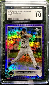 2022 Topps Chrome CGC 10 Corbin Burns Purple Logofractor 119/250 GOLD 56 - Bild 1 von 2