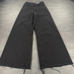 Zara Jeans Damen 4 25x28 schwarz weites Bein Schlag Glockenboden Hose distressed - Bild 1 von 10