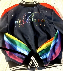 Designer Bomber Jacket Bellagio Las Vegas Swarovski Crystals Pride Kids 5T - Picture 1 of 9