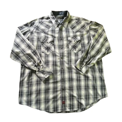 NEW Panhandle Slim Pearl Snap LS Button Up Shirt Plaid Multicolor XXL Men - Image 1 of 4