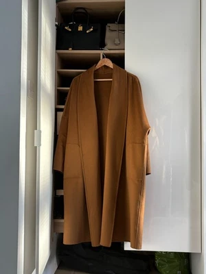 Handmade 100% Australian Wool Wave-Texture Long Coat M-L – Minimalist Oversized - Image 1 of 4