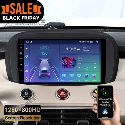 9'' Android 13 2+32GB Autoradio Navi Wireless Carplay BT für Fiat 500X 2014-2020 - Bild 1 von 4