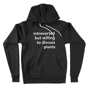 Introvertido pero dispuesto a discutir plantas sudadera con capucha suéter estampado de letras sudadera - Imagen 1 de 12