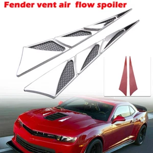 2x Racing Auto Side Air Flow Vent Fender Hole Cover Trim For Chevrolet Camaro AJ - Picture 1 of 8