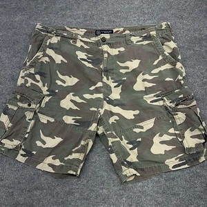 American Eagle Camo Cargo Shorts Mens 44 Ripstop Baggy Y2K Vintage - Picture 1 of 10