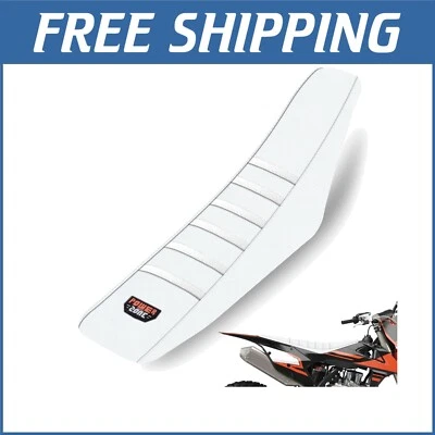 Cubierta de asiento de moto acanalada universal - Pinza totalmente blanca para un control máximo Foto 1 de 4