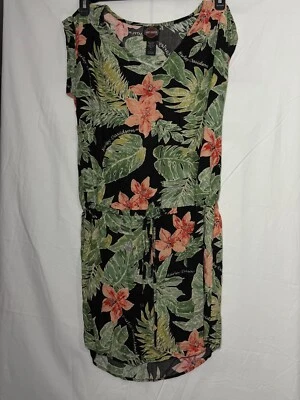 Harley Davidson Womens Small Sun Dress Tropical  Hawaiian Floral Black Vacation - Image 1 of 4