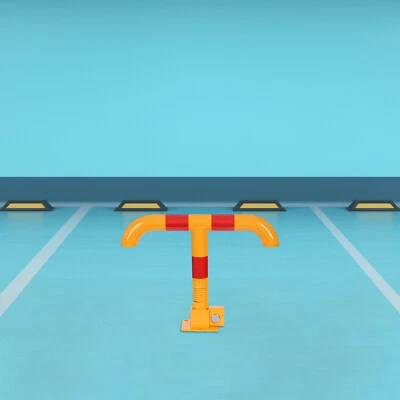 T-Fold Parking Barrier Parking Post Garage Parking Lock w/Keys & Expansion Bolts - Image 1 of 4