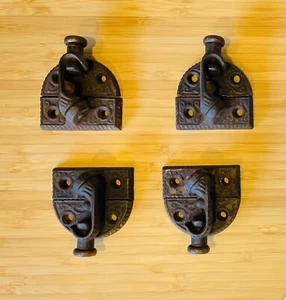 Antique Eastlake Spring Lock Window Sash Latch Set Of 4 Hardware Restoration - Picture 1 of 5