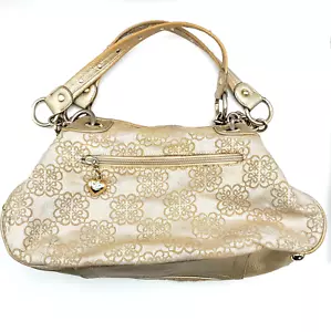 Borsa a mano Kathy Van Zeeland marrone e oro da donna designer catena oro Bling - Foto 1 di 4