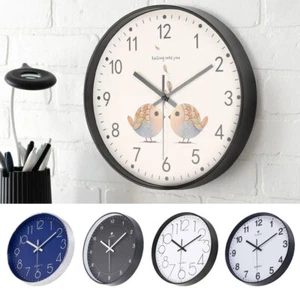 Classic Small Wall Clock Silent & Non Ticking Quartz Quiet Sweep Round Clocks - Picture 1 of 24