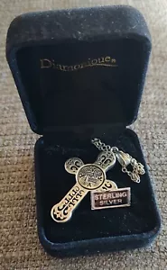 Diamonique Sterling Silver Cross Necklace - Picture 1 of 4