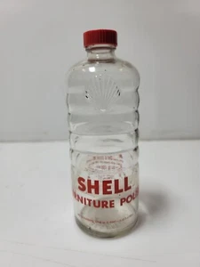 Vintage Shell Öl Möbelpolitur Glasflasche - Bild 1 von 6