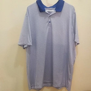 Nike Golf Standard Fit Dri-Fit Polo Shirt Men’s Size XXL Blue White Striped - Picture 1 of 6