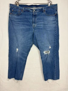 Levis 501 Womens Jeans Size 24W High Rise Destroyed Whiskered Stretch Cut Off - Picture 1 of 12