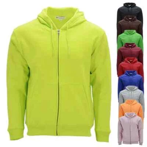 Nuevo Para Hombres Cremallera Completa Sudaderas con Capucha Lisa Cálida Sudadera Top Sudadera con Capucha - Imagen 1 de 1