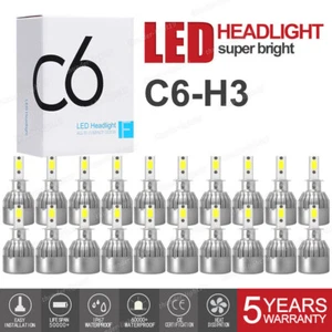 20x COB H3 LED Fog Light Headlight Bulbs Kit 6000K Super White Hi/Low Beam Lamps - Picture 1 of 12