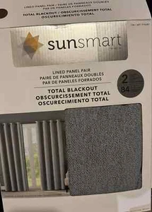 Sun Smart Total Blackout 2 Panels 84 in Length gray art 1796087 - Picture 1 of 4