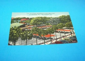 Postal vintage de Florida 1949 ""Shuffleboard Courts Mirror Lake"" San Petersburgo - Imagen 1 de 2
