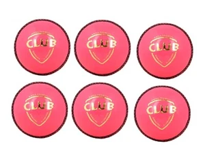 SG Cricket Lederball (rosa) Schlägergröße 6er-Pack kostenloser Versand Saisonball - Bild 1 von 3
