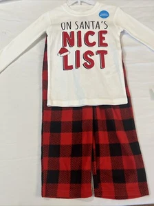 Buffalo Plaid Kids Pajama Set Size 4 T NWT Boy Christmas Red Black Long Sleeve - Picture 1 of 4