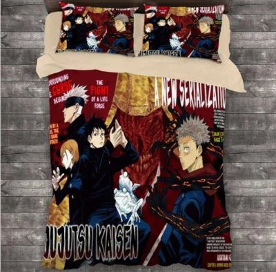 Jujutsu Kaisen 3tlg.4tlg Bettwäsche Bettwäschegarnitur Deckenbezug Bedding Set  - Bild 1 von 4