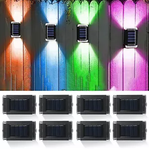 Super Bright Solar Power Door Fence Wall Lights LED RGB Outdoor Garden Deck Lamp - Picture 1 of 13