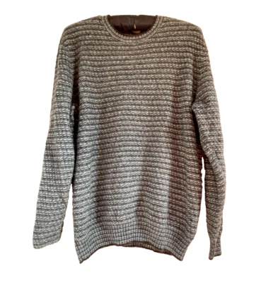 Tasso Elba Men's Medium Crew Neck Textured Knit Fine Cashmere Sweater Gray - Image 1 of 4