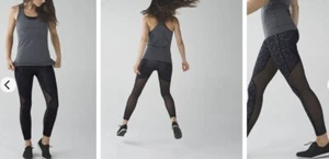 Lululemon RUNNING IN THE CITY 7/8 Tights Full On Luxtreme Heathered Net Black 4 - Picture 1 of 5