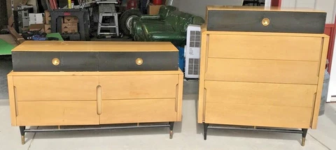 Vintage Mid-Century Modern MCM BASIC WITZ Furniture Bedroom Dresser Set Cover