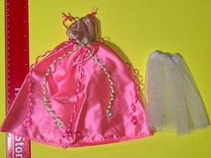 Birthday Party 1998 Barbie Dress Gown Pink Green Ribbons Flowers DRESS ONLY! - Picture 1 of 13