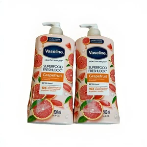 VASELINE Healthy Bright Superfood Freshlock Body Lotion Grapefruit Scent 2x500ml - Picture 1 of 2
