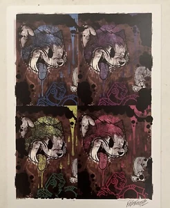 Warhol Cat Fine   Art 12x15 Signed print By Frank Forte Pop Surrealism Horror - Picture 1 of 6