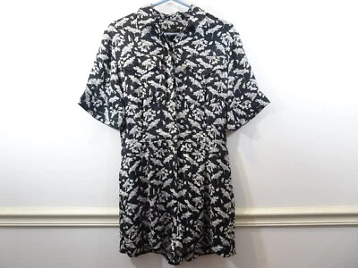 Rag & Bone Black White Jacquard Summer Romper Size 6 Shorts Collared - Image 1 of 4