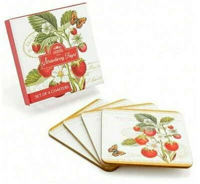 4er Set Untersetzer Strawberry Fayre Erdbeeren The Leonardo Collection England - Bild 1 von 4