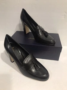 NEW Brooks Brothers Womens Sz 9.5 Black Leather Formal Dress Shoes - Picture 1 of 9