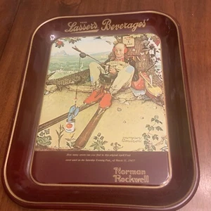 Norman Rockwell 1977 APRIL FOOL'S DAY Collectors Tray Lasser's Beverage Vtg Beer - Picture 1 of 7
