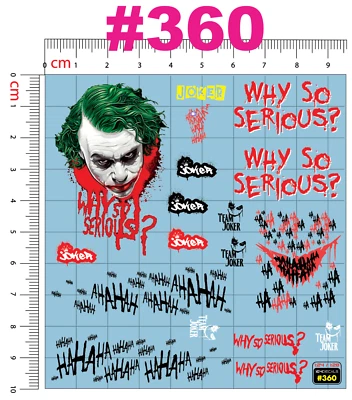 Joker Water Slide Decal White Toner  1/24 - 1/28 RC Model Dicast Hot!!! #360 - Image 1 of 4