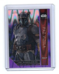 Star Wars Finest 2023 Topps PURPLE REFRACTOR Parallel FN-97 Paz Vizsla #32/75 - Picture 1 of 4