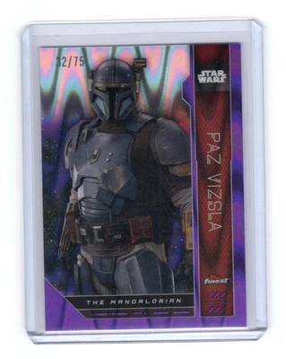 Star Wars Finest 2023 Topps PURPLE REFRACTOR Parallel FN-97 Paz Vizsla #32/75 - Image 1 of 4
