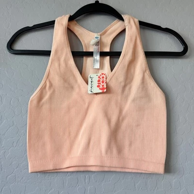 NUEVO CON ETIQUETAS Free People Movement Cami Camiseta sin mangas acanalada melocotón ropa deportiva XL Foto 1 de 4
