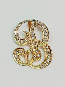 SPARKLY 13.6k Gold Custom Diamond Accented Letter B Initial Pendant *NO CHAIN* - Picture 1 of 21