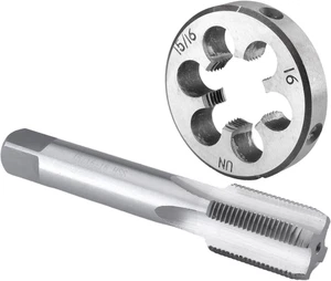 Burkit 15/16"-16 UN Gewindebohrer und Schneideisen Set, 15/16 x 16 UN Maschinengewinde Gewindebohrer und rund  - Bild 1 von 12