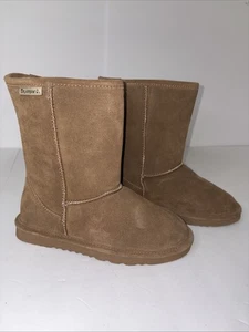 Bearpaw kurze hellbraune Wildleder Wollmischung gefütterte Winterstiefel Unisex W-Größe 8 & M-Größe 7 - Bild 1 von 7