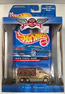 1999 Hot Wheels Final Run Series Tank Truck 11 of 12 Gold Diecast New in Box - Image 1 of 3