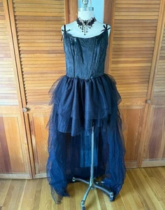 Dolls Kill Gothic Victorian Halloween High Low Brokat & Tüll Kleid Dress 1X - Bild 1 von 7
