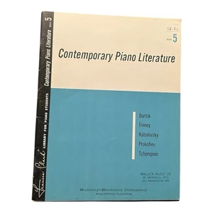Contemporary Piano Literature Book 5 NOS 1957 Summy-Birchard Bartok Prokofiev - Picture 1 of 4